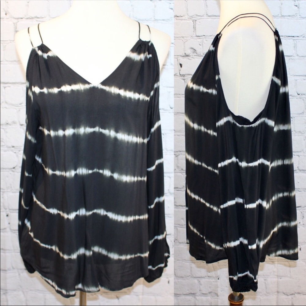 NWT...hippie/boho cold shoulder tie dye top